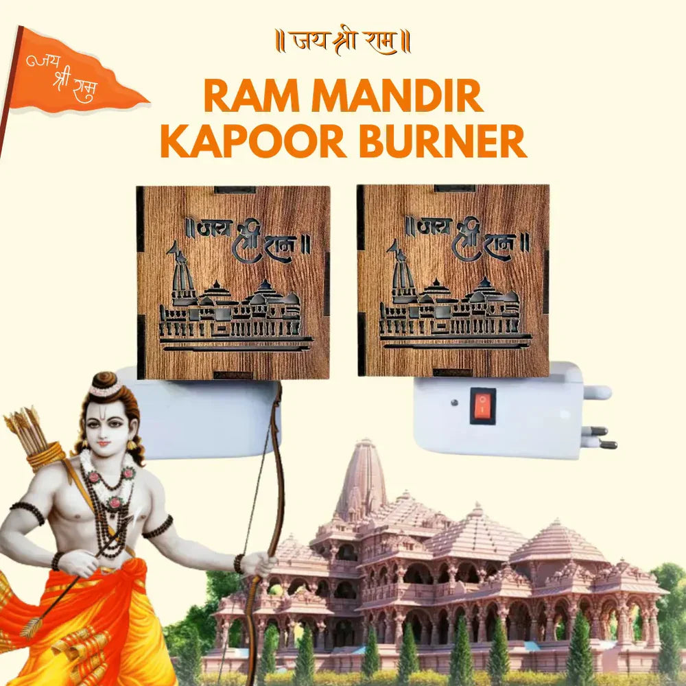3-in-1 Ayodhya Ram Mandir Electric Aroma Burner & Night Lamp | Kapoor Burner with Light