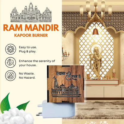 3-in-1 Ayodhya Ram Mandir Electric Aroma Burner & Night Lamp | Kapoor Burner with Light