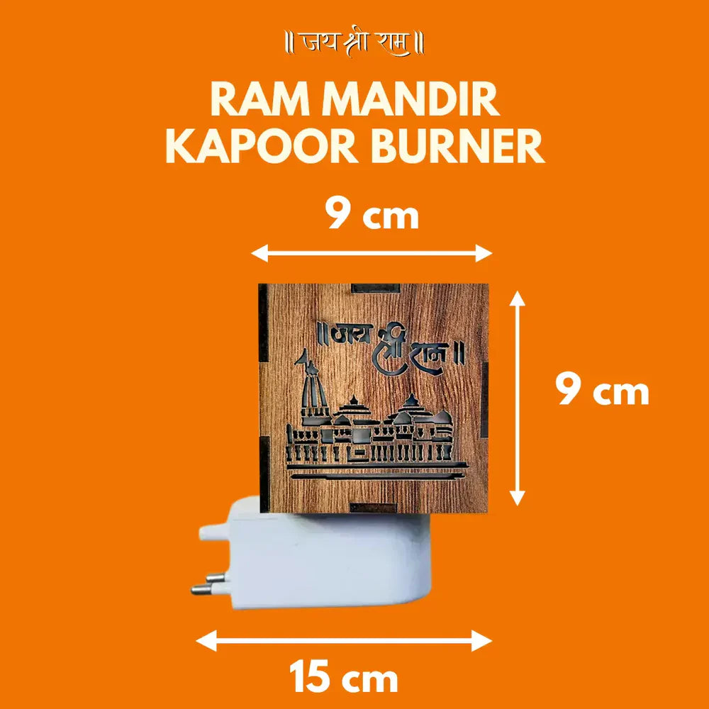 3-in-1 Ayodhya Ram Mandir Electric Aroma Burner & Night Lamp | Kapoor Burner with Light